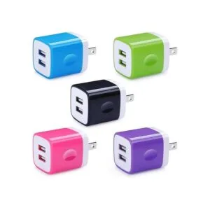 Huhuta Paquete de 5 cargadores de pared de doble puerto_1