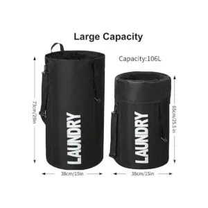 Chrislley Cesta de lavandería extra grande de 106 L con_4