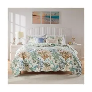 Barefoot Bungalow Atlantis Juego de edredón de jade de 3_4