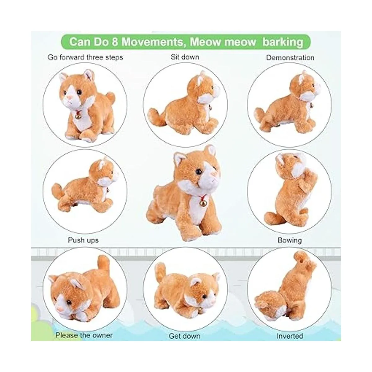 Gato robot amarillo de peluche de gato interactivo con_2