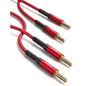 JSAUX 2 Pack AUX Cable 4ft1.2m Copper Shell HiFi_1