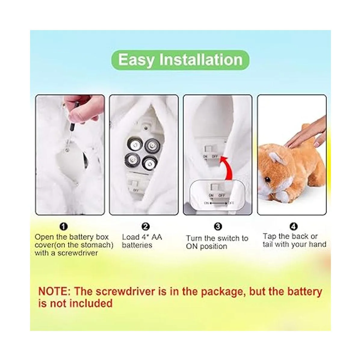 Gato robot amarillo de peluche de gato interactivo con_6