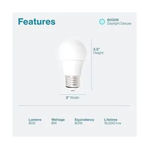Paquete de 10 unidades de bombillos A15 de 8 W_2