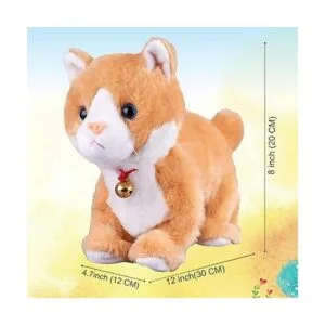 Gato robot amarillo de peluche de gato interactivo con_4