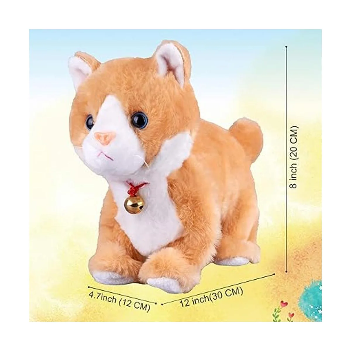 Gato robot amarillo de peluche de gato interactivo con_4