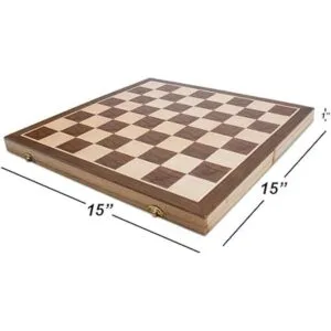 GSE Juego de ajedrez de madera de 15 x 15 pulgadas juego_3