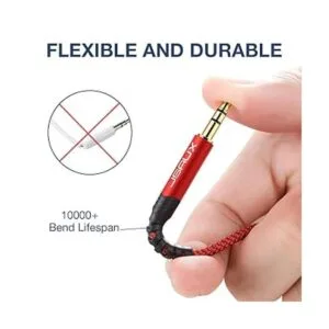 JSAUX 2 Pack AUX Cable 4ft1.2m Copper Shell HiFi_2