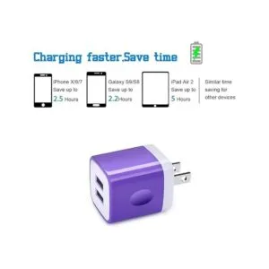 Huhuta Paquete de 5 cargadores de pared de doble puerto_2