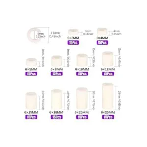 Swpeet Kit de surtido de tuercas separadoras redondas de_2