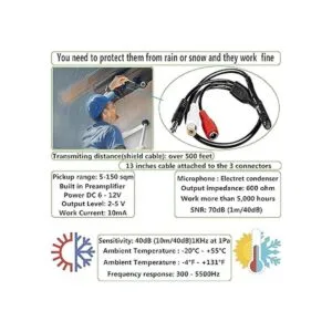 Micrófono CCTV de seguridad para exteriores micrófono de_4
