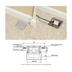 Toma de corriente eléctrica de suelo desplegable encimera_5