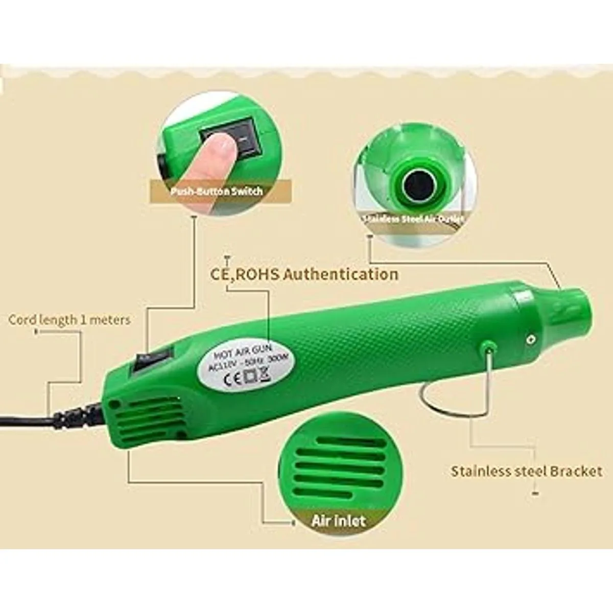 Mofa Pistola de calor de 110 V 300 W de potencia_2