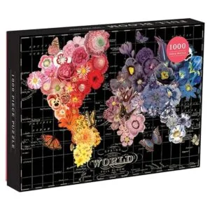 Rompecabezas Galison de mapamundi en plena floración_2