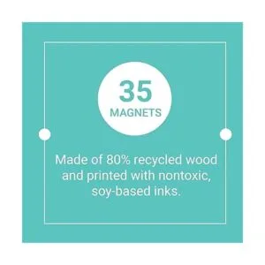 Formas magnéticas de madera de las primeras palabras del_3