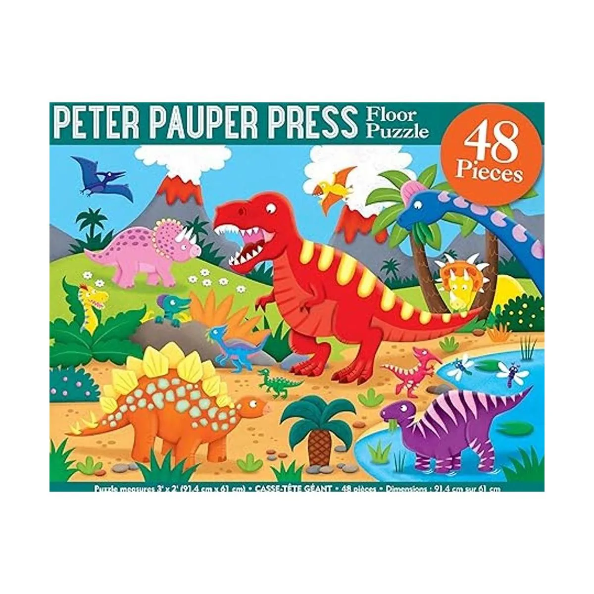 Peter Pauper Press Rompecabezas de suelo de dinosaurios_2