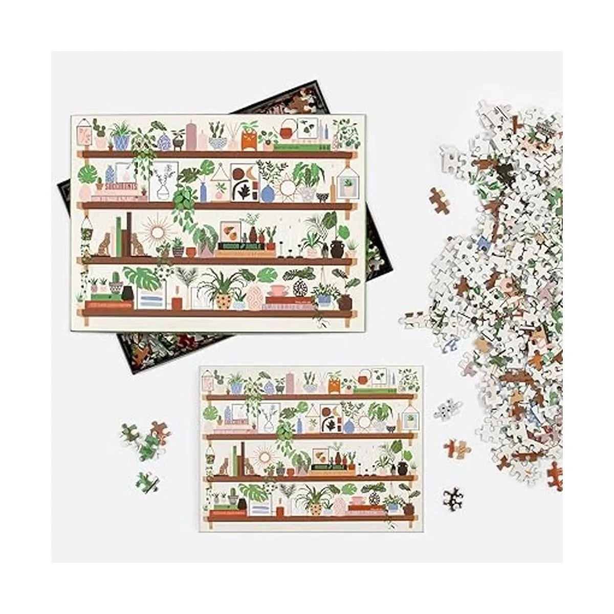 Rompecabezas de 1000 piezas con ilustración de estantes_4