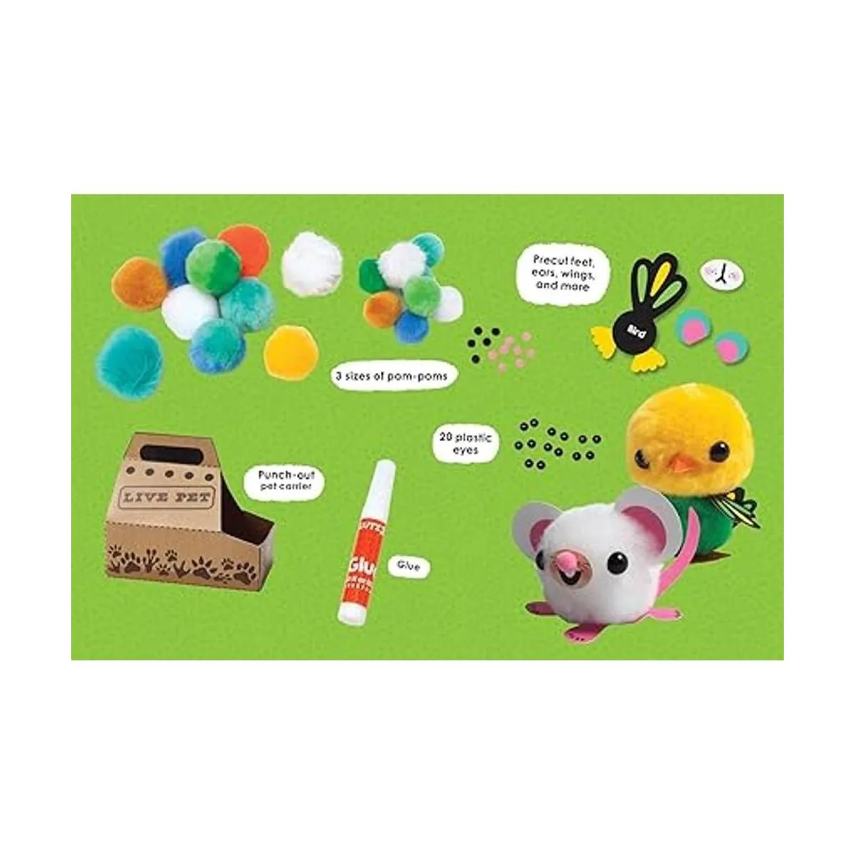 KLUTZ My PomPom Pet Shop Kit de manualidades color verde_5