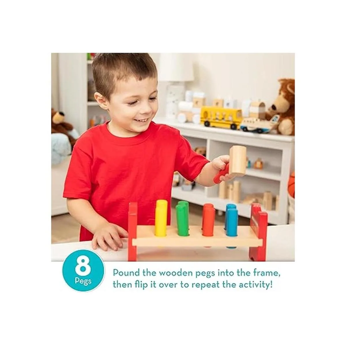 Melissa Doug Juguete de madera de lujo con martillo_2