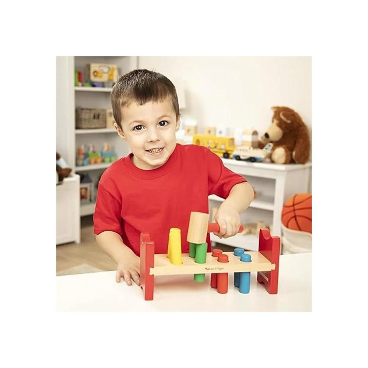 Melissa Doug Juguete de madera de lujo con martillo_3