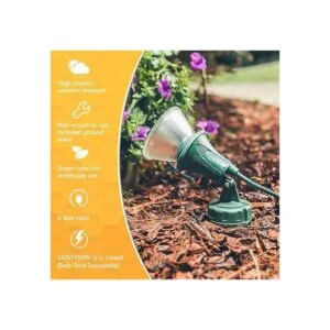 Foco fijable y verde de exterior con estaca de Woods_2