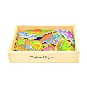 Melissa Doug Dinosaurios magnéticos de madera en una_3