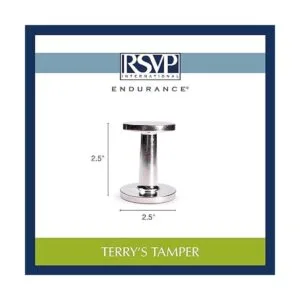 RSVP Terrys Tamper para espresso Paquete de 1 Plateado_6