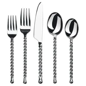 Gourmet Settings Silver Tear 20 piezas set de cubertería