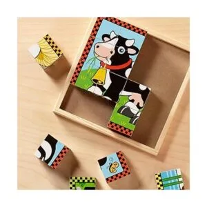 Rompecabezas en cubo de granja de Melissa Doug Multicolor_3