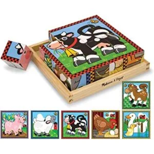 Rompecabezas en cubo de granja de Melissa Doug Multicolor_1