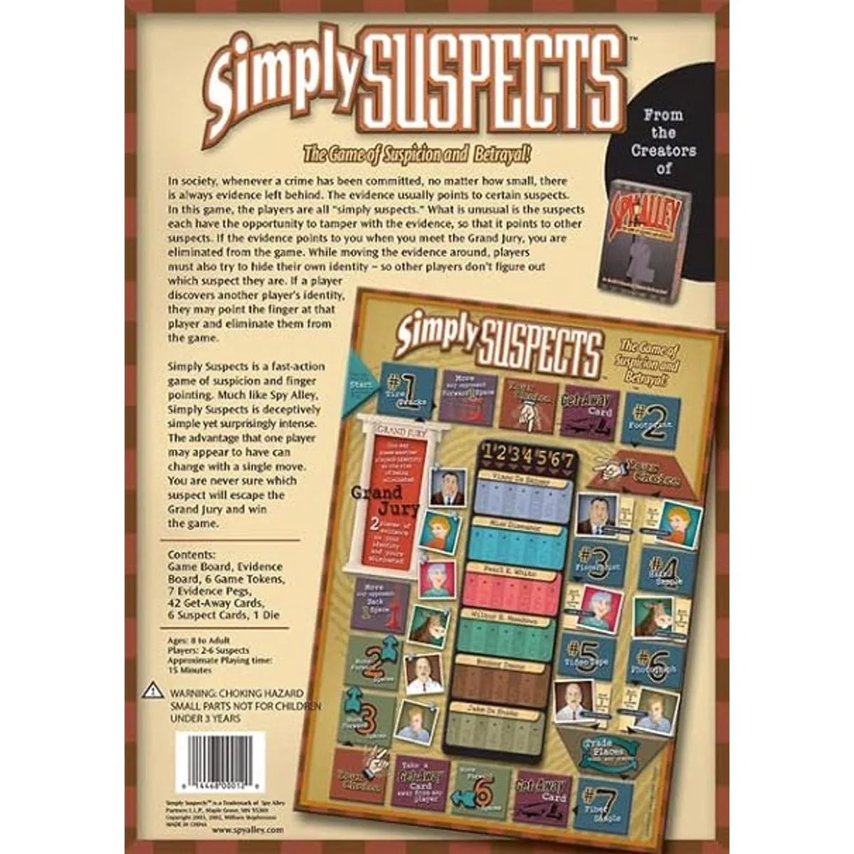 Simply Suspects Juego de mesa de estrategia de Spy Alley_3