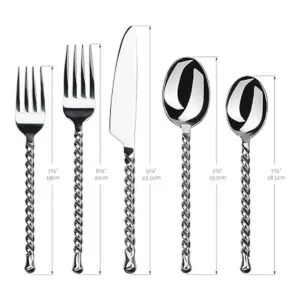 Gourmet Settings Silver Tear 20 piezas set de cubertería