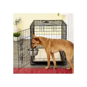 Taza de pájaro de acero inoxidable para mascotas con alambre_2