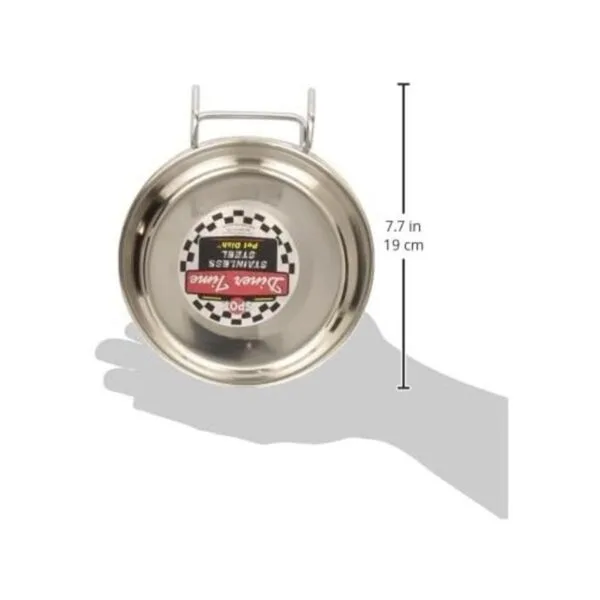 Taza de pájaro de acero inoxidable para mascotas con alambre_4