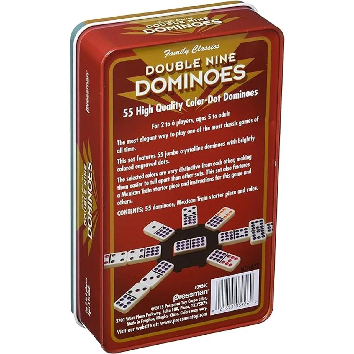 Pressman Dominoes Double 9 en lata_2