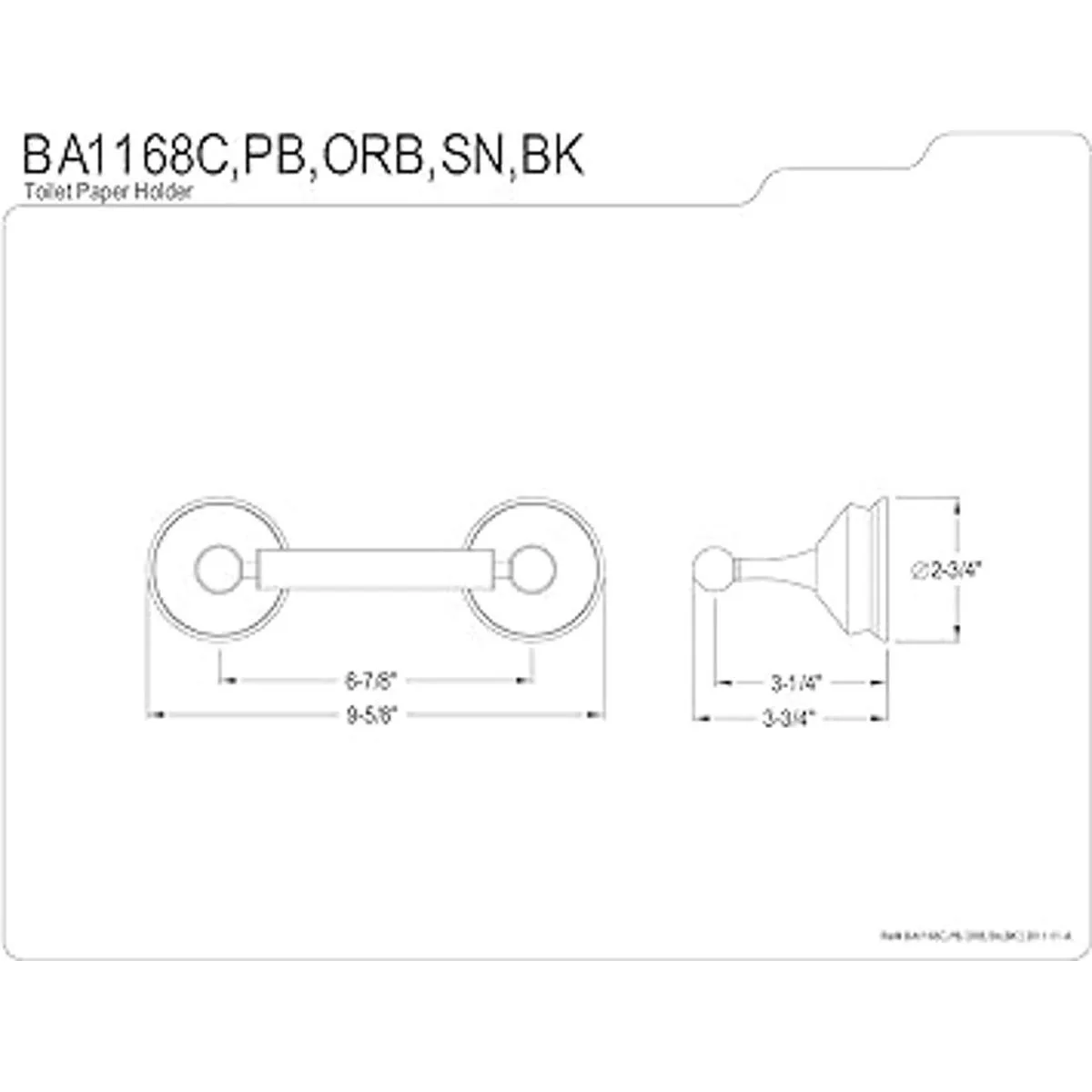 Kingston Brass ba1168pb clásico Portarrollos de papel_2