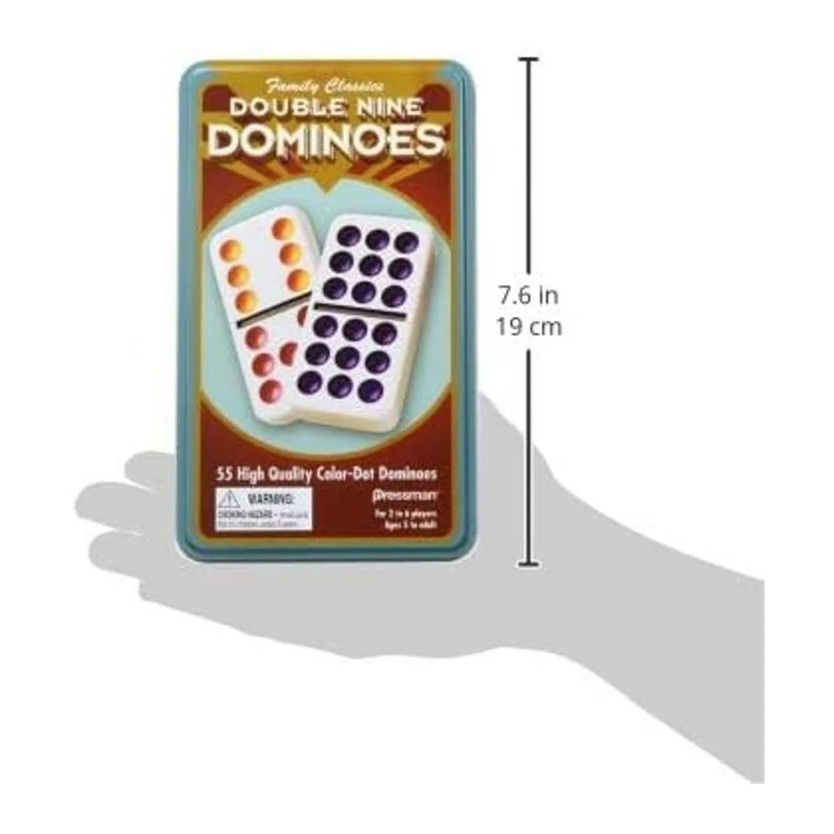 Pressman Dominoes Double 9 en lata_4