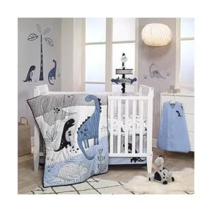 Lambs Ivy Baby Dino Sábana bajera ajustable para cuna_4