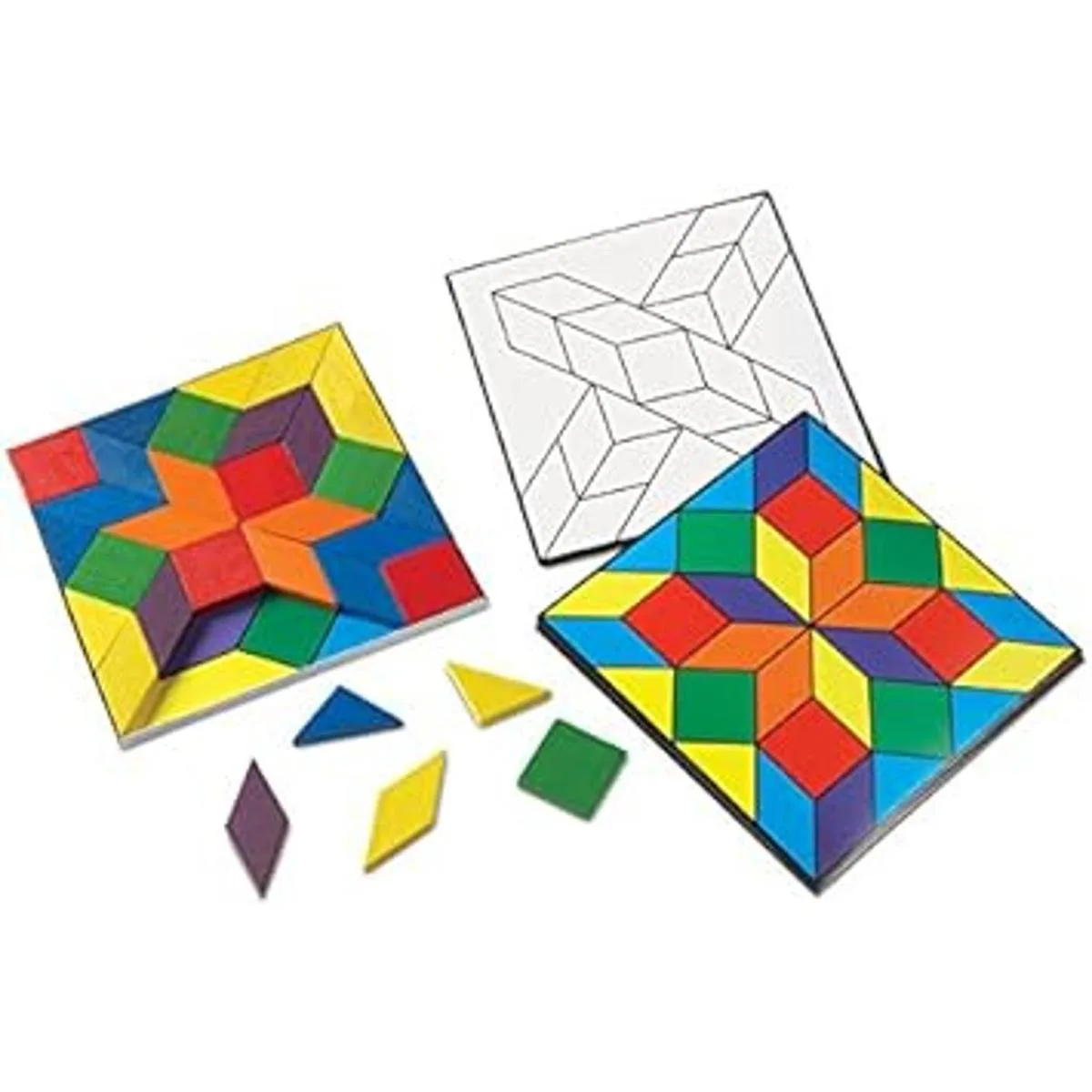 Learning Resources Bloques de parquetería y 20 tarjetas_4