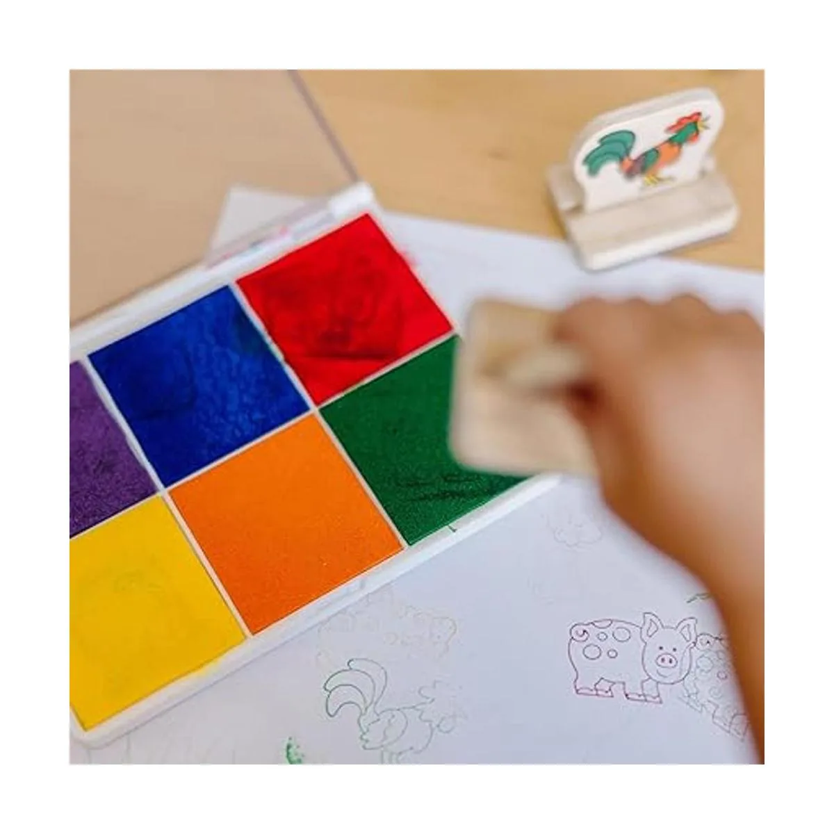 Almohadilla con tinta de 6 colores para sellos Melissa_3