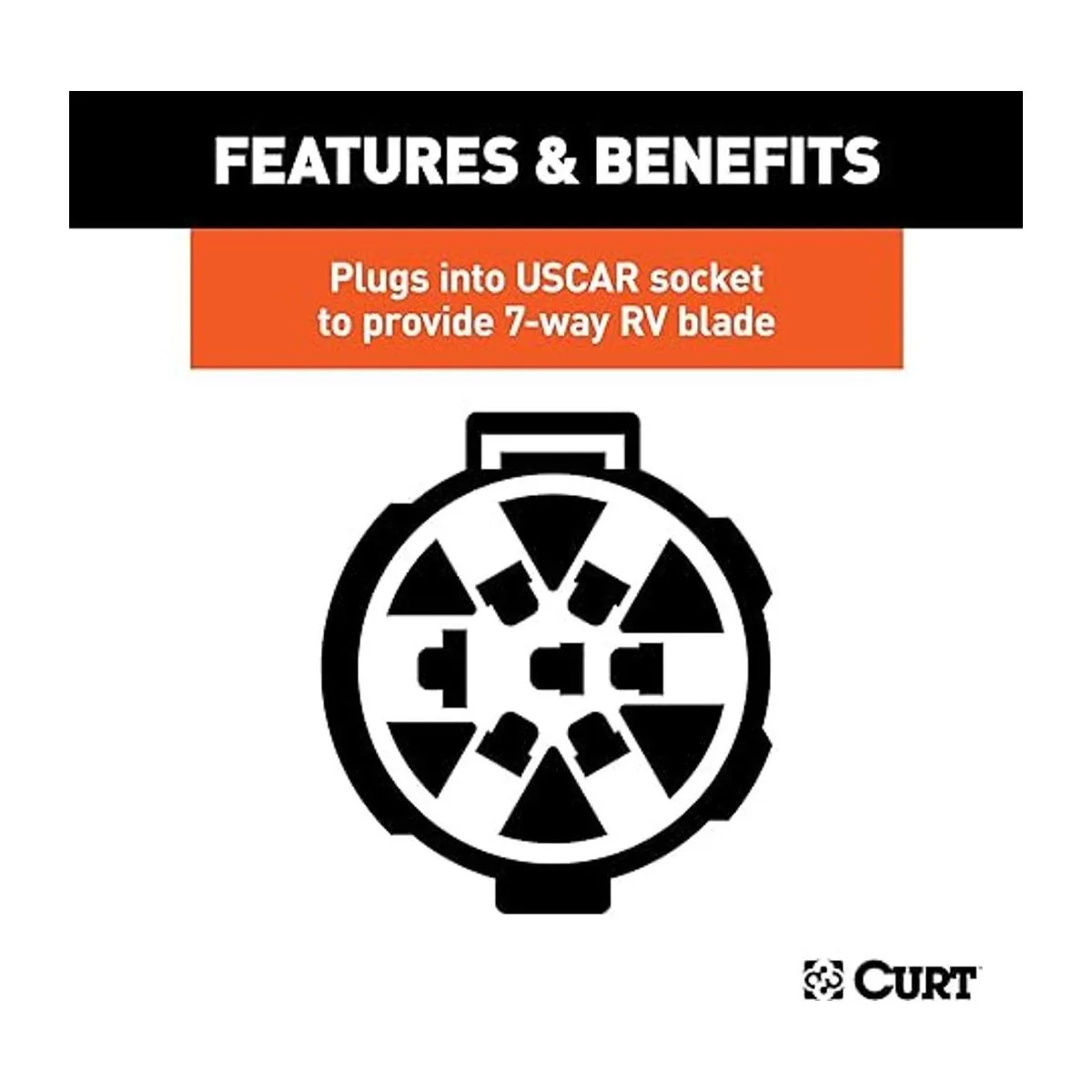 CURT 55415 Conector de repuesto de 7 vías paquete de_4