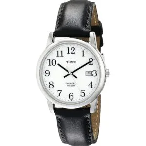 Timex reloj de fácil lectura y fecha con correa de cuero_1