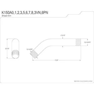 Kingston Brass Brazo de ducha K150A2_3