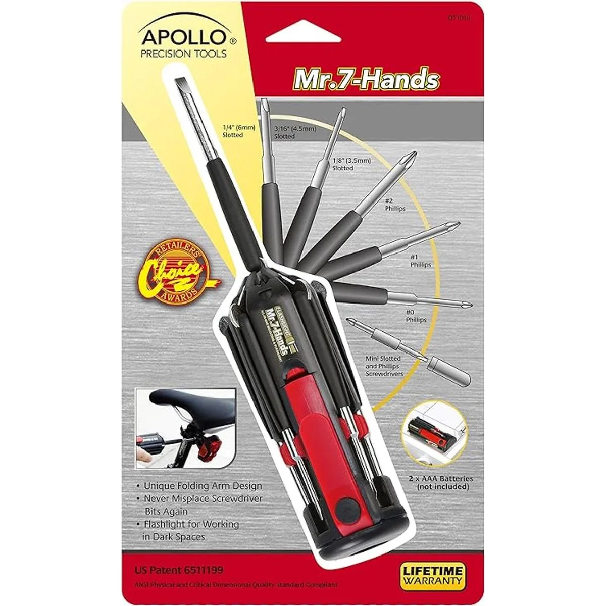 Apollo Tools DT1019 Mr. 7 manecillas patentados