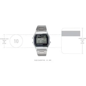 A158WA1DF Reloj digital de acero inoxidable para_3