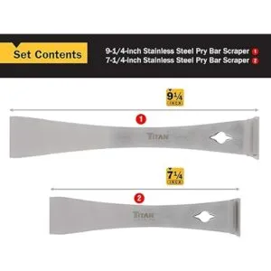 Juego de barreta y espátula de acero inoxidable Titan_2