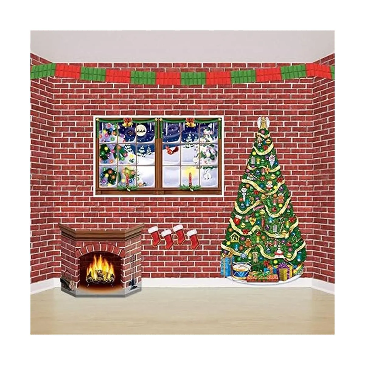 Telón de fondo con imitación de muro de ladrillo de 4