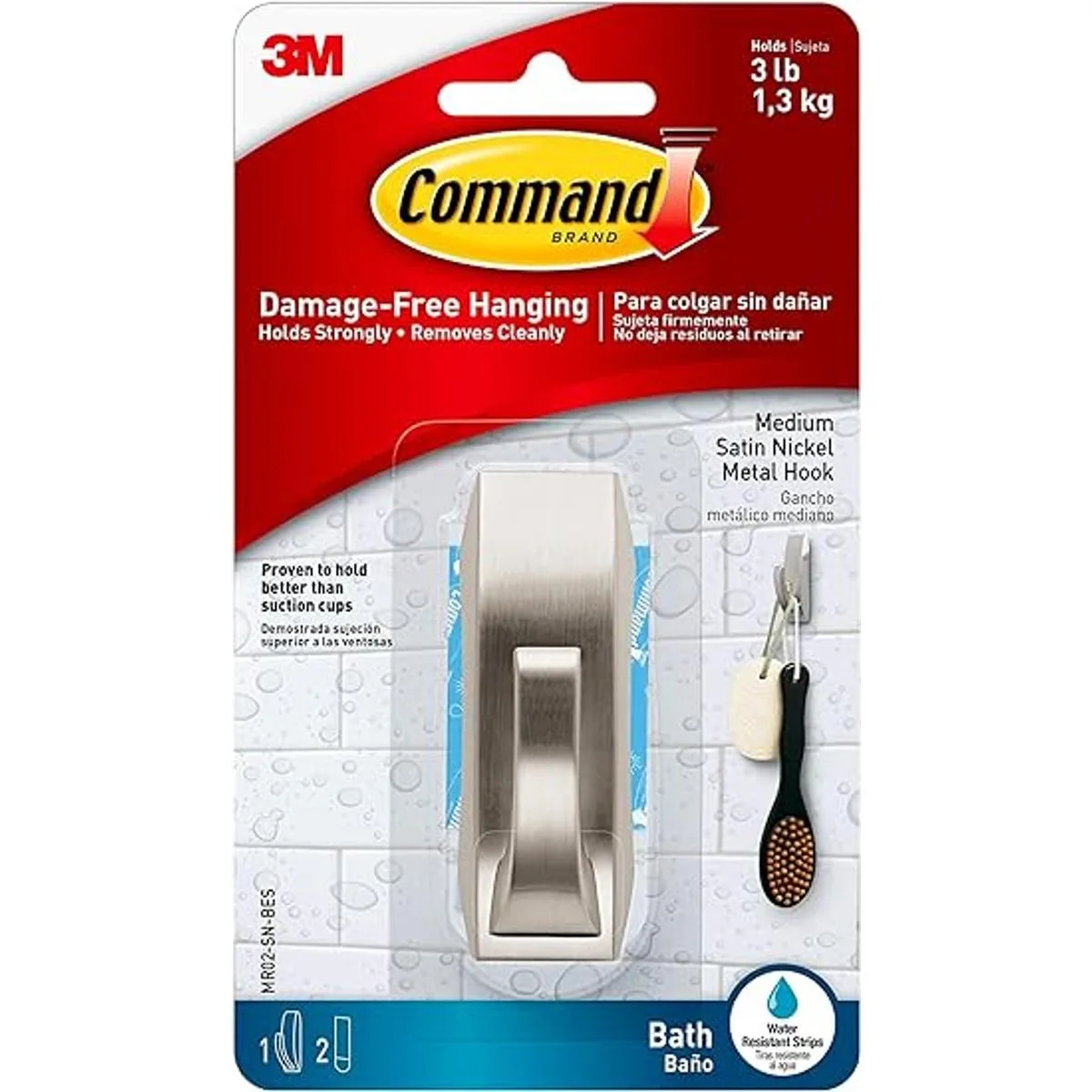 Gancho de metal para baño Command Modern Reflections_1