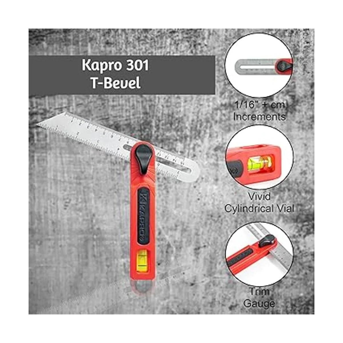 Kapro Bisel en T 301 Hoja de acero inoxidable Cuenta_2