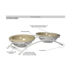 PetRageous 44343 Toftees Paws Diner con dos tazones aptos_3