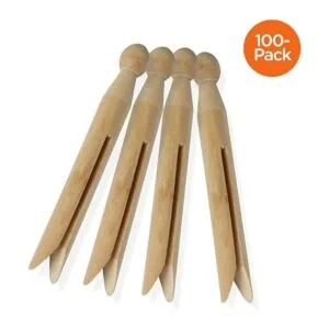 HoneyCanDo Pinzas redondas de madera paquete de 100_4